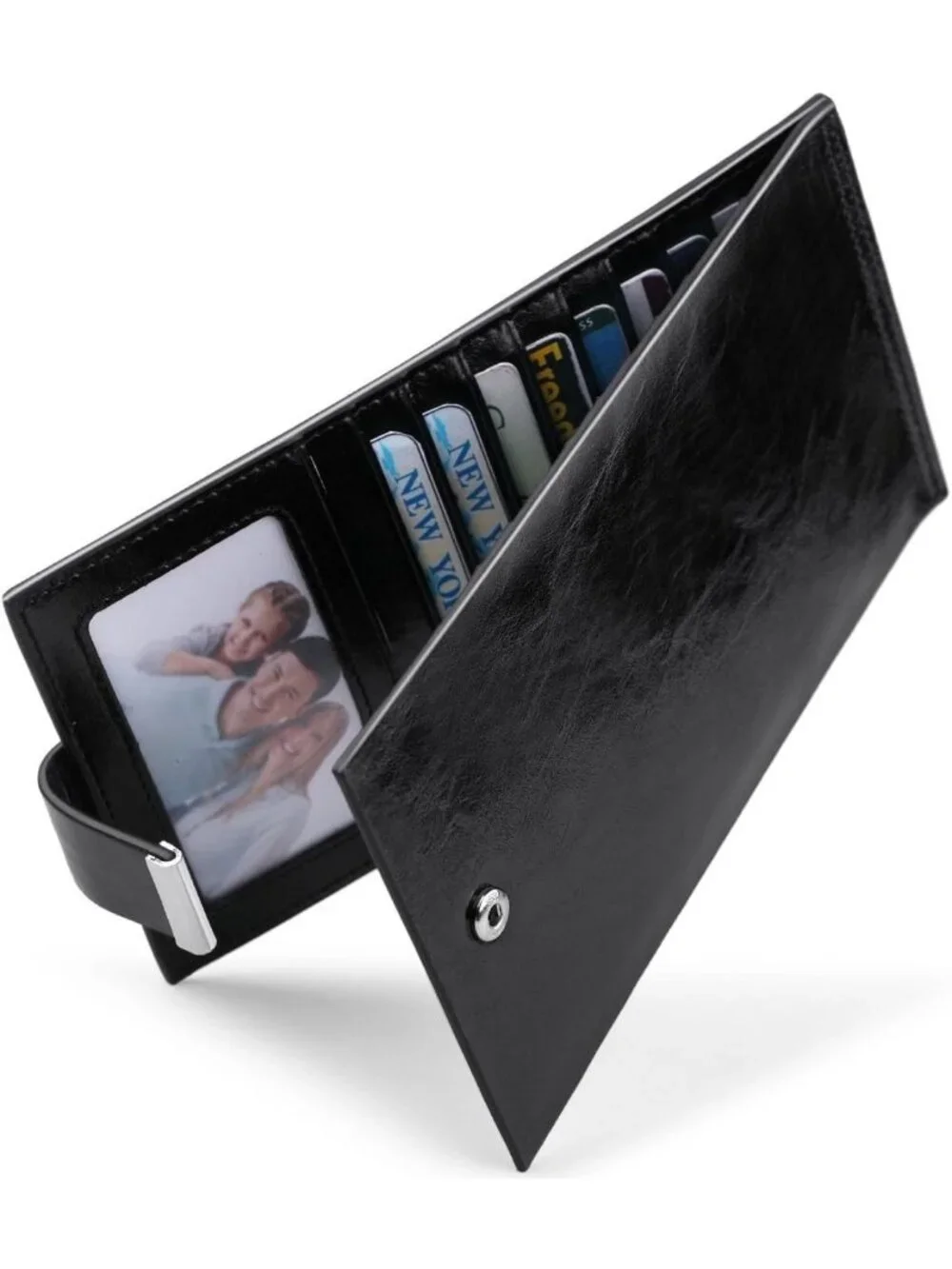 Large RFID Bifold Wallet for Women - Multi Card Holder with Zipper Pocket